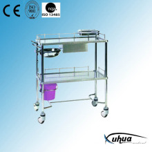 Trolley de medicina de aço inoxidável (Q-8)